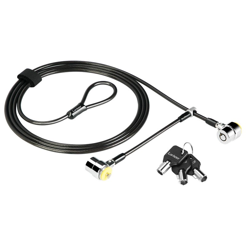LORADAR Daul Head Twin Cable Lock Lock for Laptopsï¼ŒMonitor 3 Keys 6.7Foot Lock Two Devices at The Same Time - Image 1